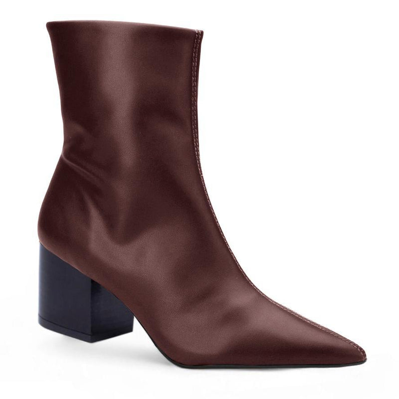 Bota Feminina Bella Salto Bloco Marrom | Salto Sete