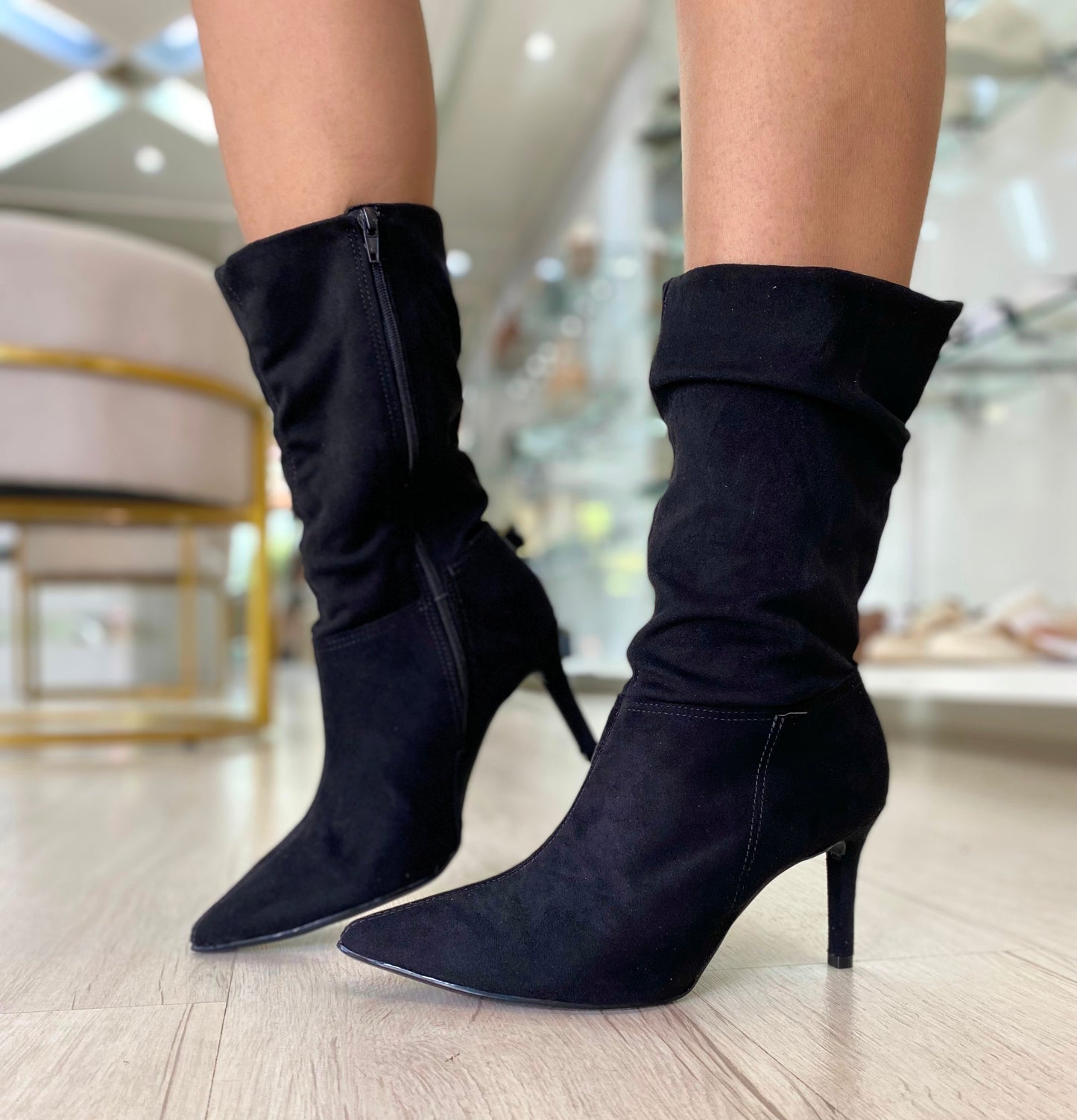 Bota Feminina Lume Cano Médio Salto Fino | Salto Sete