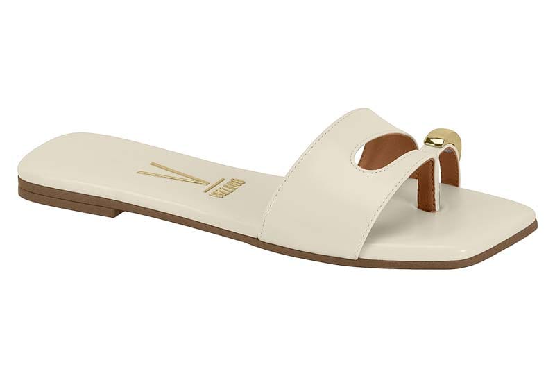 Sandália Rasteira Vizzano Minimal Off White | Salto Sete