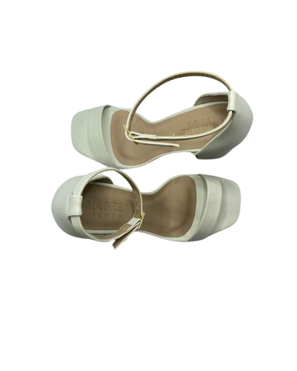 Sandália Gisele Salto Bloco 9cm Off White | Salto Sete