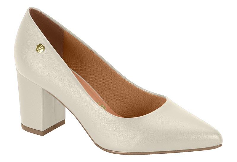 Scarpin Vizzano Salto 7cm Off White | Salto Sete