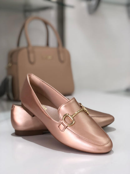 Loafer Sua Cia Metalic Cobre | Salto Sete