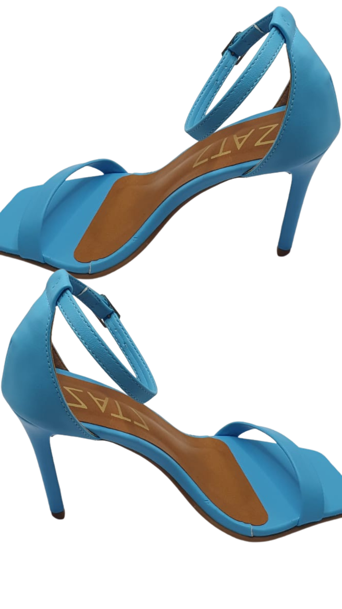 Sandália Salto Fino Azul Minimalista | Salto Sete