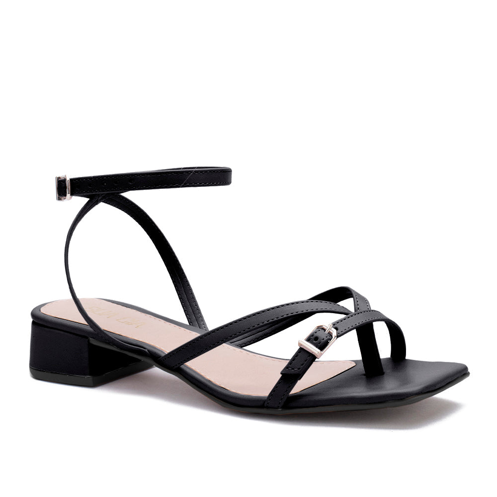Sandália Sua Cia Salto Baixo 2,5cm Preto | Salto Sete