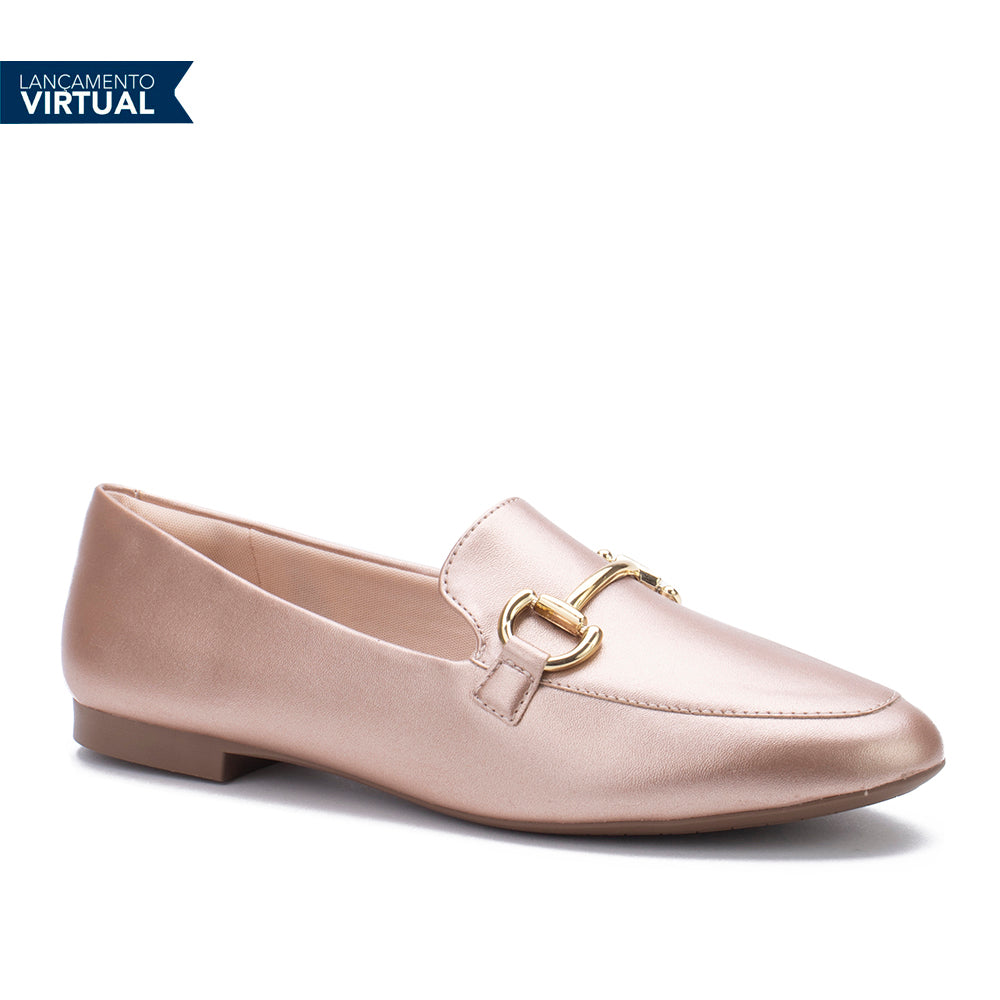 Loafer Sua Cia Metalic Cobre | Salto Sete