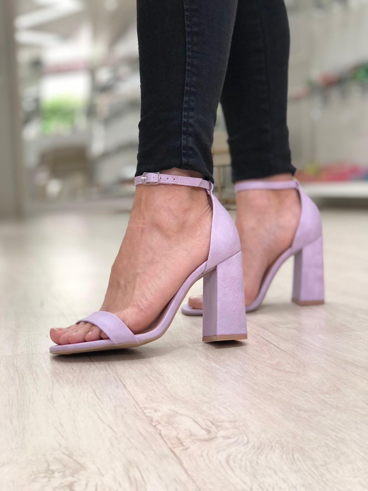 Sandália Gisele Salto Bloco 9cm Malva | Salto Sete