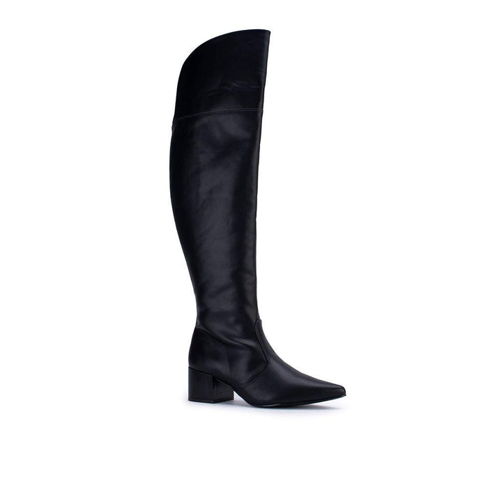 Bota Over The Knee Supreme Noir Salto Bloco | Salto Sete