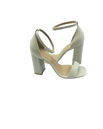 Sandália Gisele Salto Bloco 9cm Off White | Salto Sete