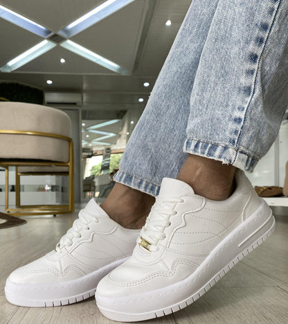 Tênis Casual Feminino Branco Vizzano | Salto Sete