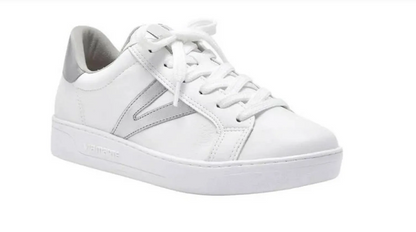 Tênis Casual Branco Detalhe Metalizado | Salto Sete