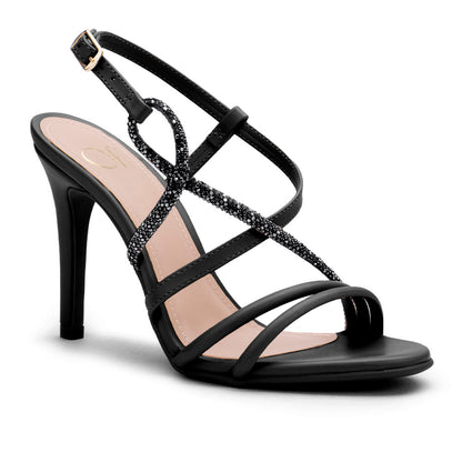 Sandália Glam Strass salto 9cm | Salto Sete