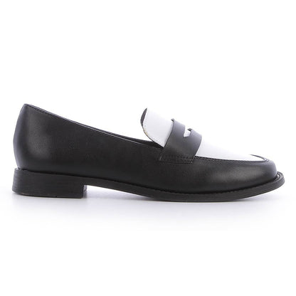 Mocassim Feminino Bicolor Preto e Branco | Salto Sete