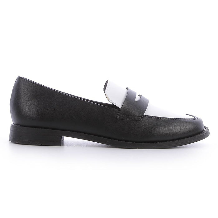 Mocassim Feminino Bicolor Preto e Branco | Salto Sete