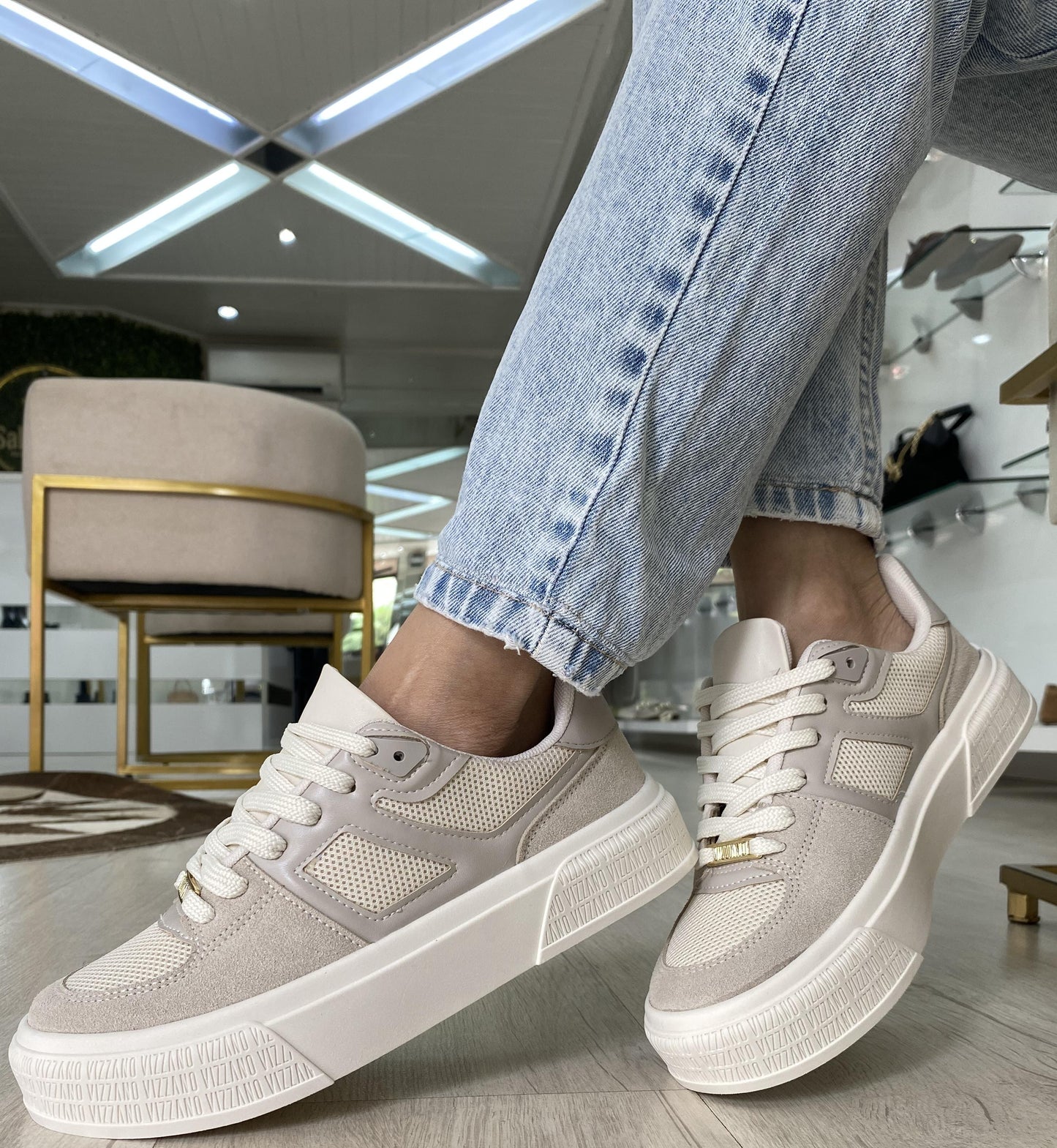 Tênis Casual Feminino Vizzano Urban Mesh | Salto Sete