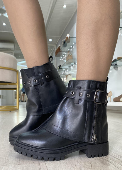 Bota Aurora Rebel Zip couro capa removível | Salto Sete
