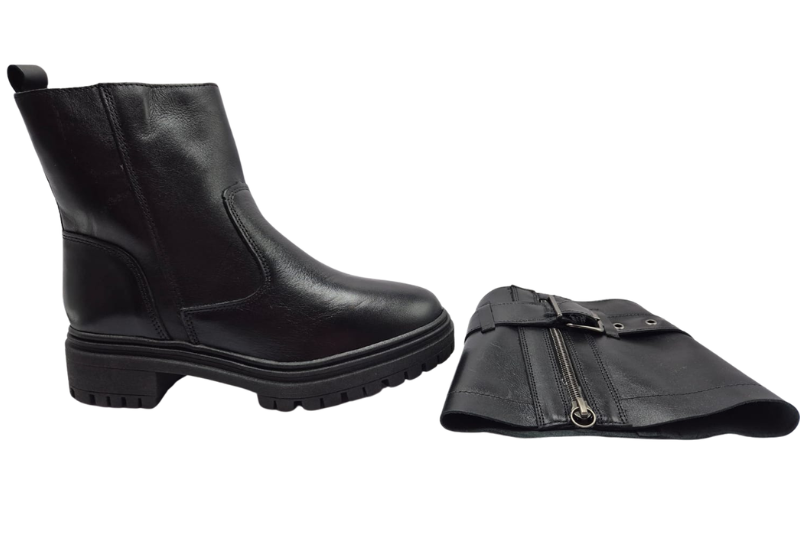 Bota Aurora Rebel Zip couro capa removível | Salto Sete