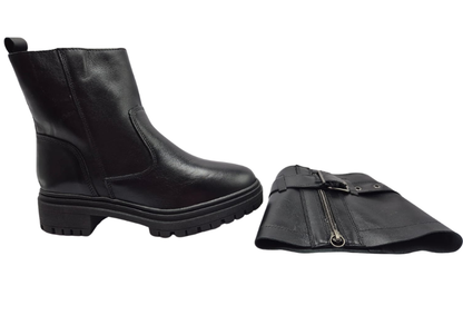 Bota Aurora Rebel Zip couro capa removível | Salto Sete