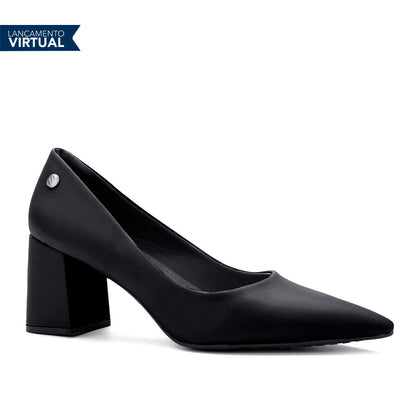Scarpin Amalia Preto Salto Bloco | Salto Sete
