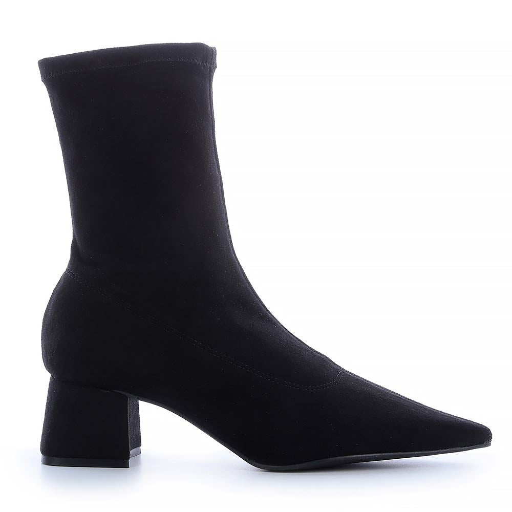 Bota Zatz Suede Stretch Cano Médio | Salto Sete